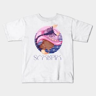 Scorpio Zodiac Sign | Circle Beautiful Girl Kids T-Shirt